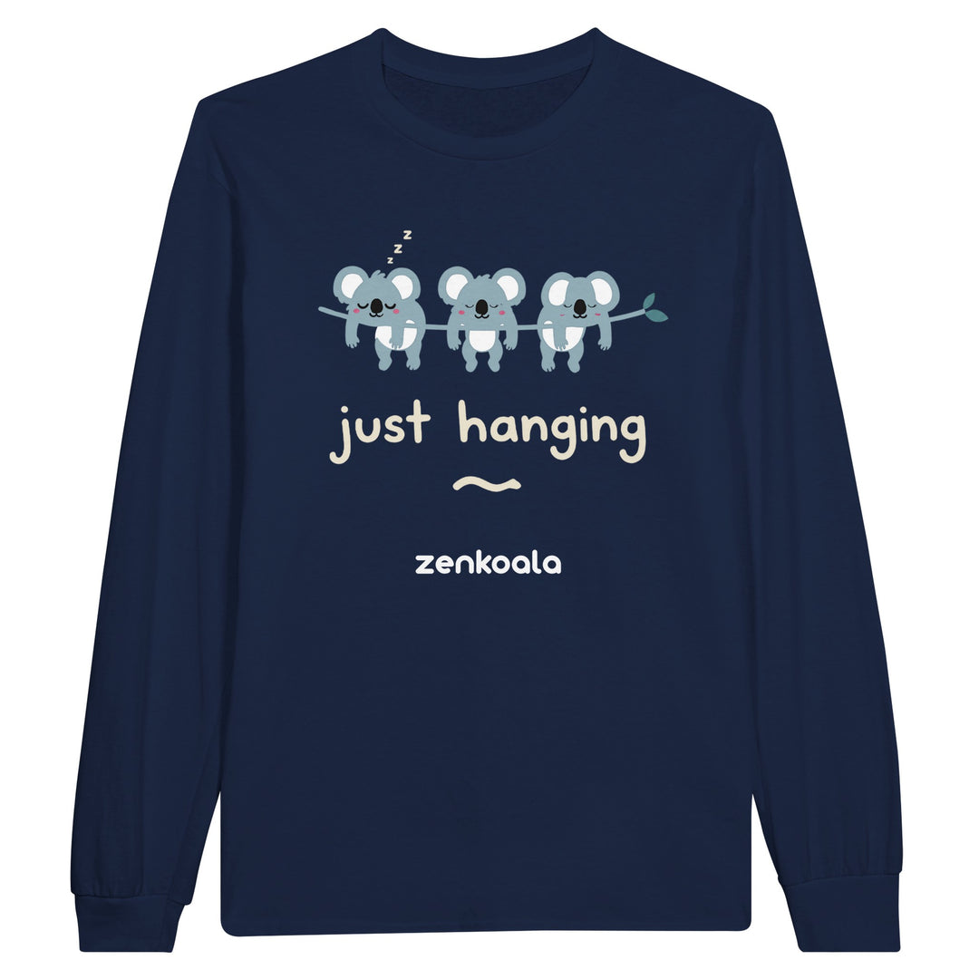 Just Hanging long sleeve tee in navy — Zen Koala Australia