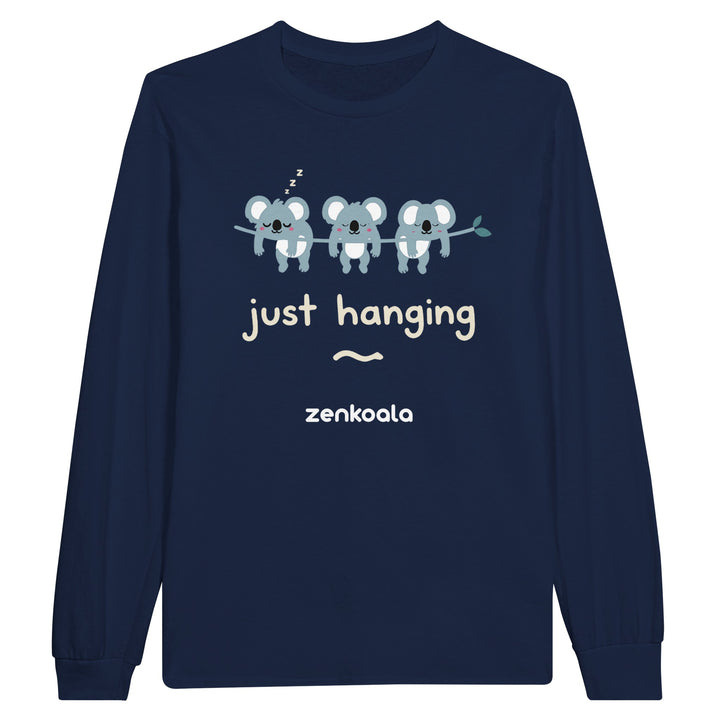 Just Hanging long sleeve tee in navy — Zen Koala Australia