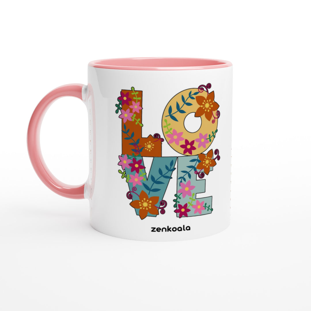 Love feel-good mug: love grown out of flowers and leaves, Zen Koala Australia