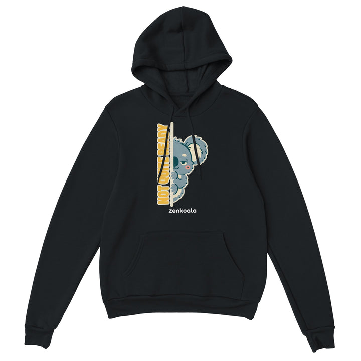 Not Quite Ready feel-good hoodie in black, Zen Koala Australia