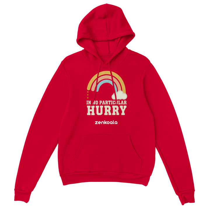 In No Particular Hurry feel-good hoodie in Red — Zen Koala Australia