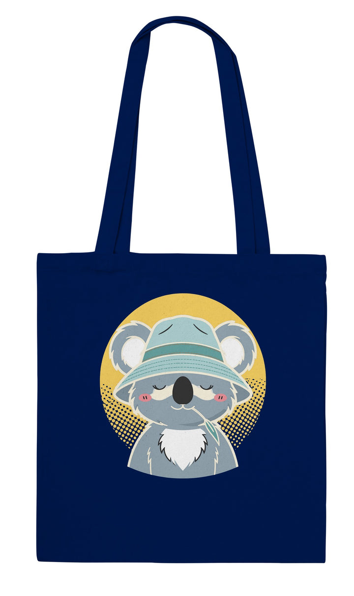Koala Zinc and Bucket Hat feel-good tote bag in navy, Zen Koala Australia