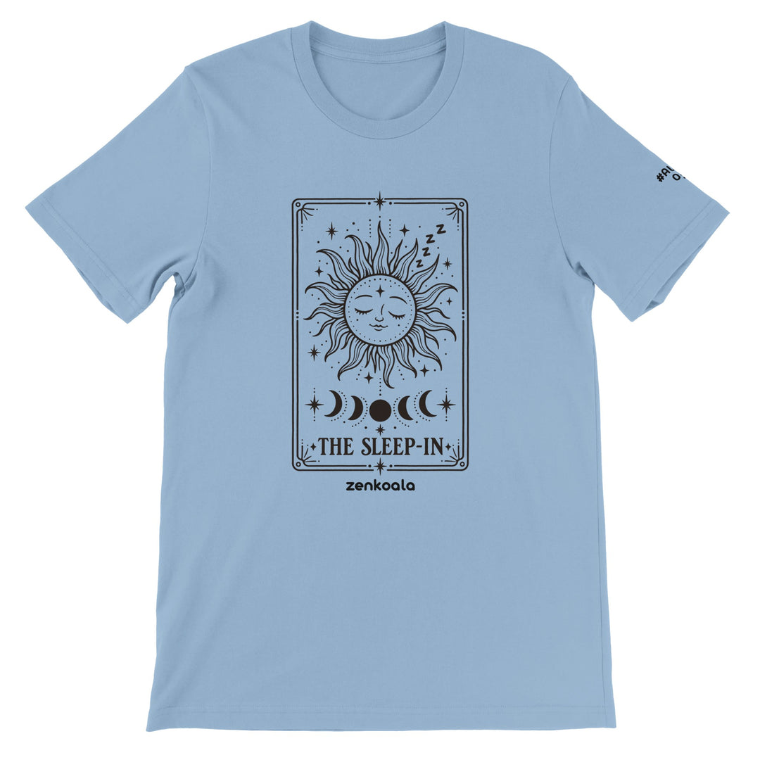 The Sleep-In feel-good tee in light blue, Zen Koala Australia