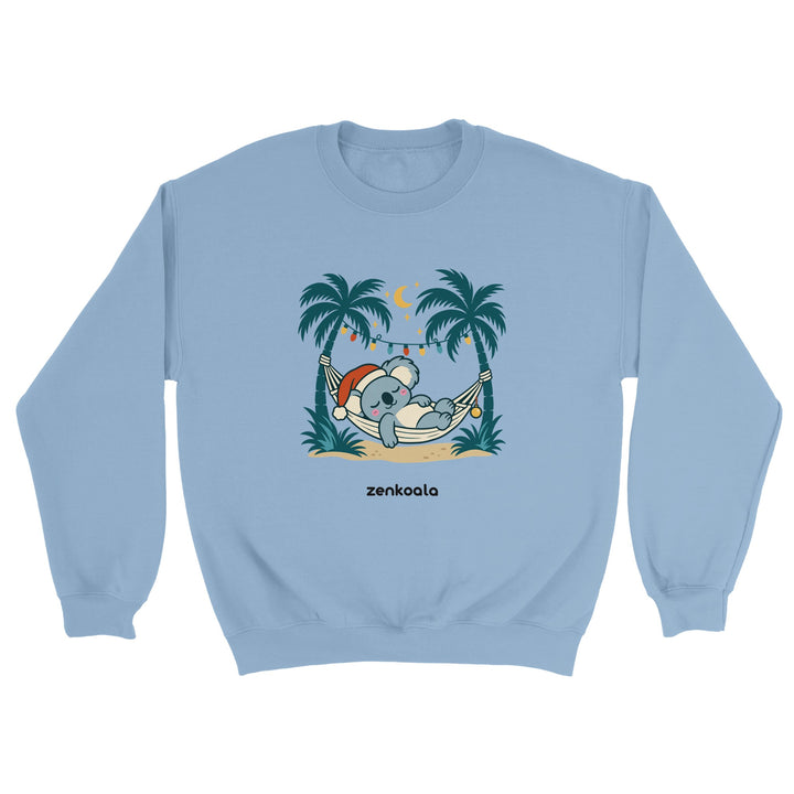 Koala Santa Hammock feel-good sweatshirt in light blue, Zen Koala Australia