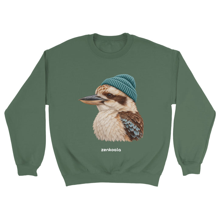 Kookaburra Beanie feel-good sweatshirt in military green, Zen Koala Australia