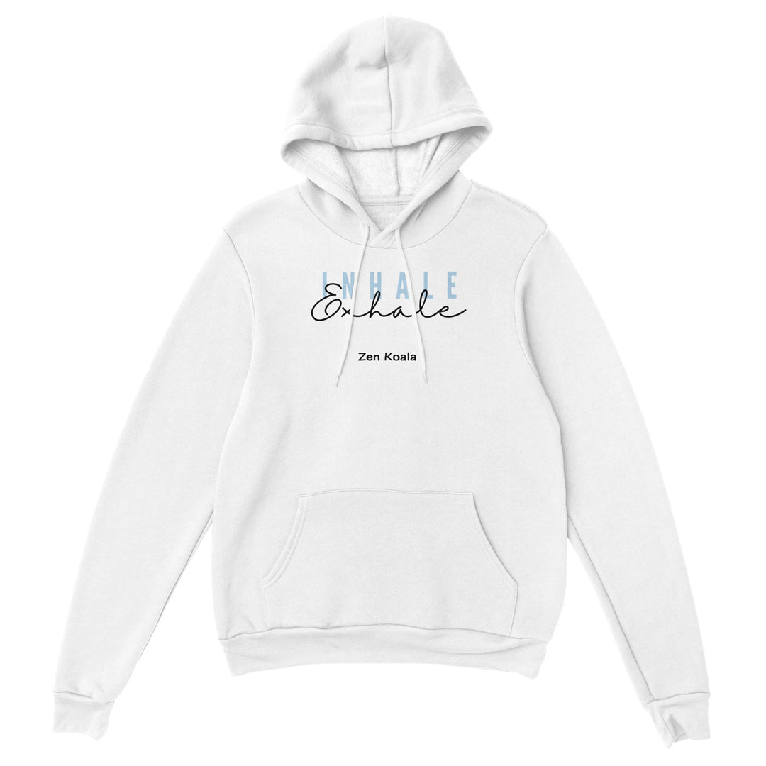 Exhale feel-good hoodie — drop your shoulders and let it out, Zen Koala Australia