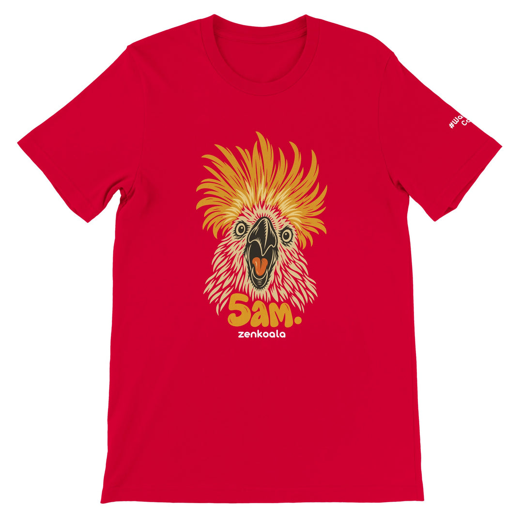 5am feel-good tee in red, Zen Koala Australia
