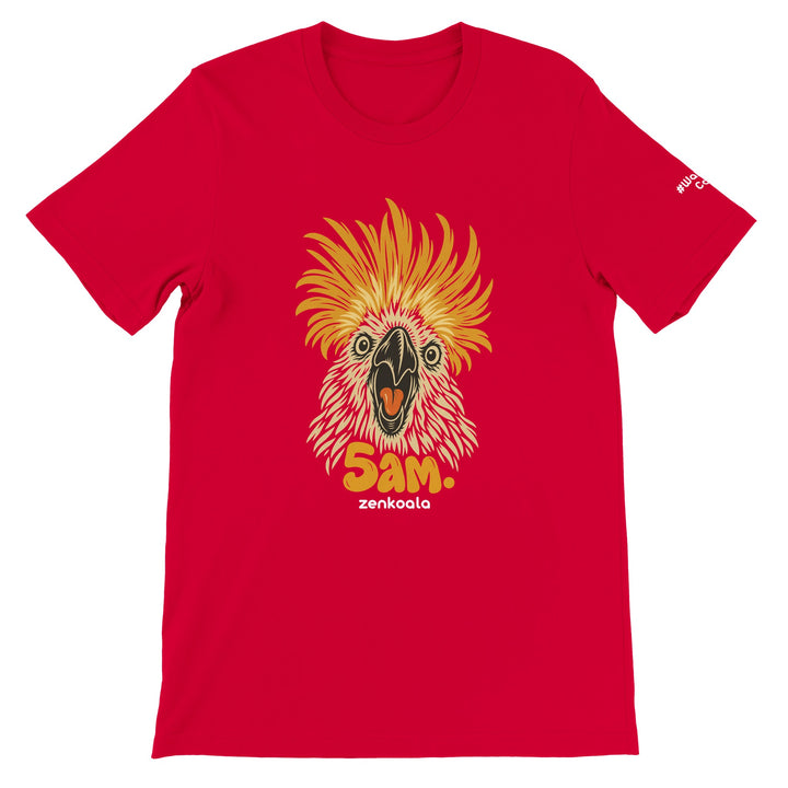 5am feel-good tee in red, Zen Koala Australia