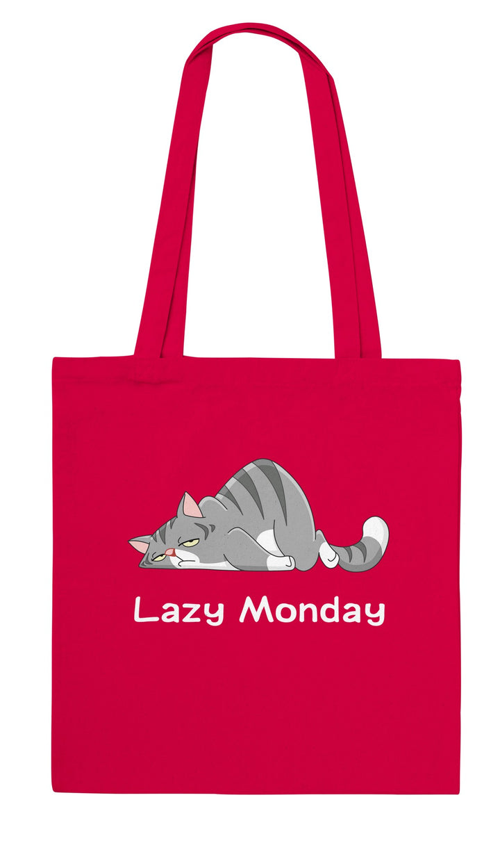 Lazy Monday feel-good tote bag in red, Zen Koala Australia