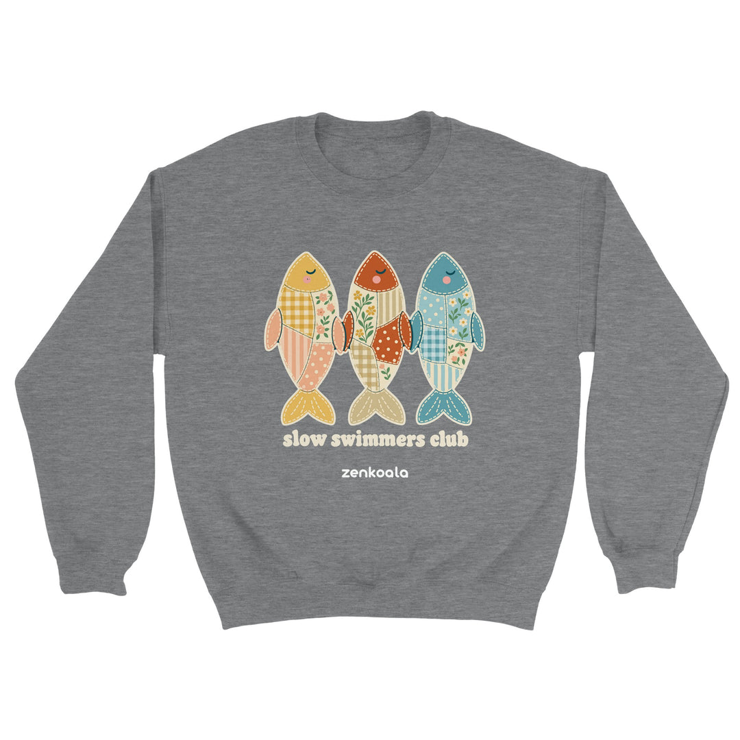 Slow Swimmers Club feel-good sweatshirt in sport grey, Zen Koala Australia