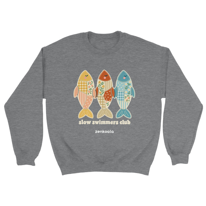 Slow Swimmers Club feel-good sweatshirt in sport grey, Zen Koala Australia