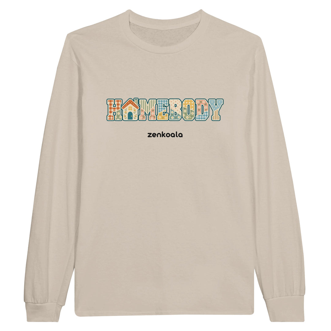Homebody Faux Patchwork feel-good long sleeve tee in sand, Zen Koala Australia