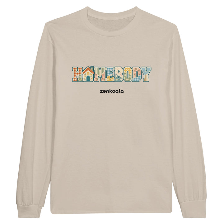 Homebody Faux Patchwork feel-good long sleeve tee in sand, Zen Koala Australia