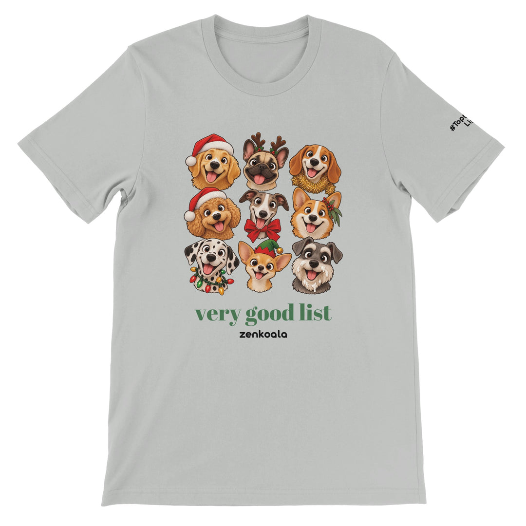 Very Good List feel-good tee in silver, Zen Koala Australia