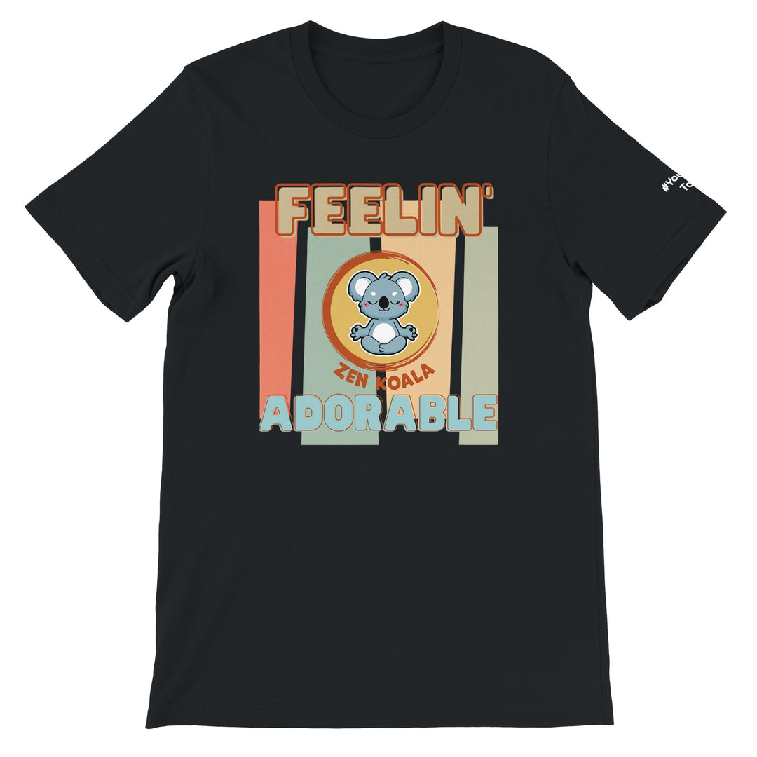 Feeling Adorable feel-good t-shirt in black — Zen Koala Australia