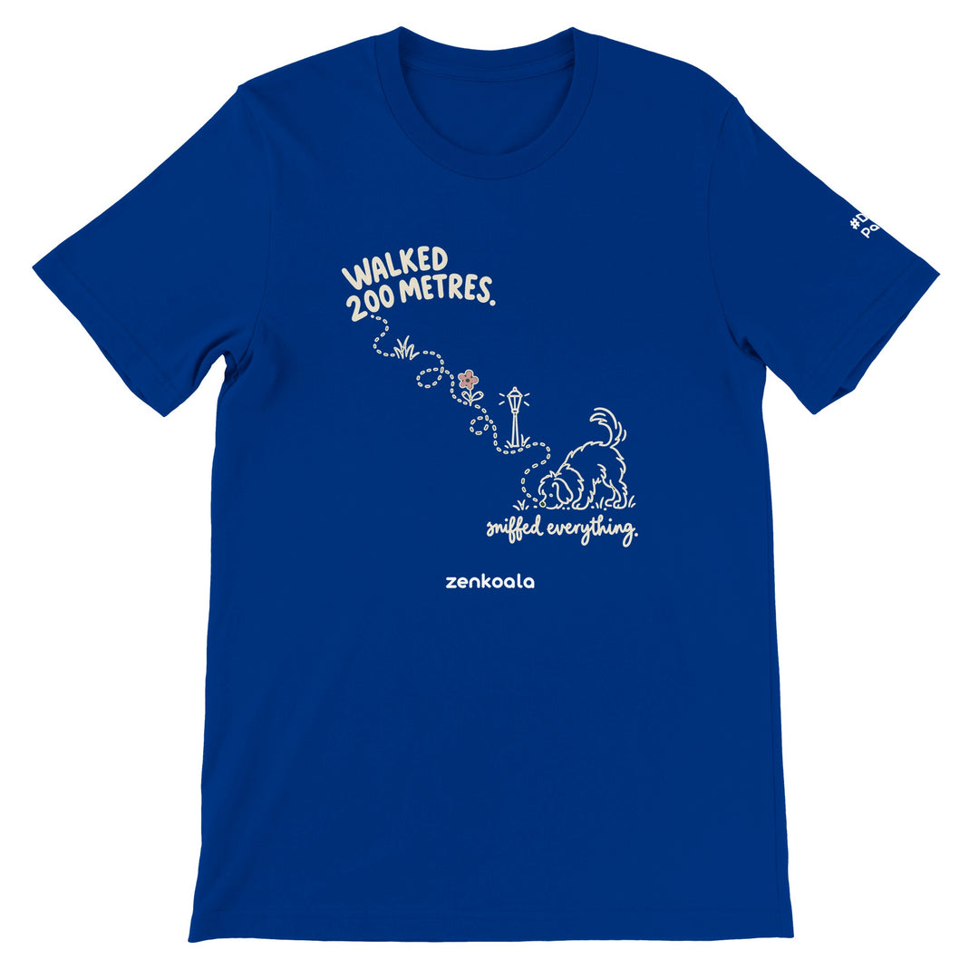 Sniffed Everything feel-good tee in true royal, Zen Koala Australia