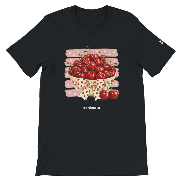 Cherries feel-good tee in black, Zen Koala Australia