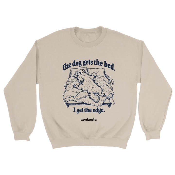 The Dog Gets the Bed feel-good sweatshirt in sand, Zen Koala Australia