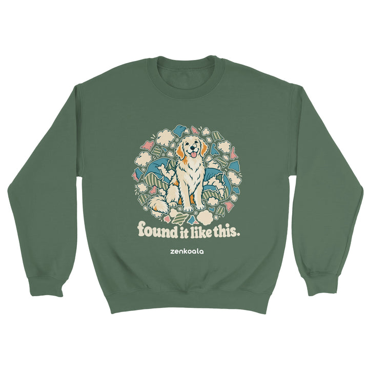 Found It Like This feel-good sweatshirt in military green, Zen Koala Australia