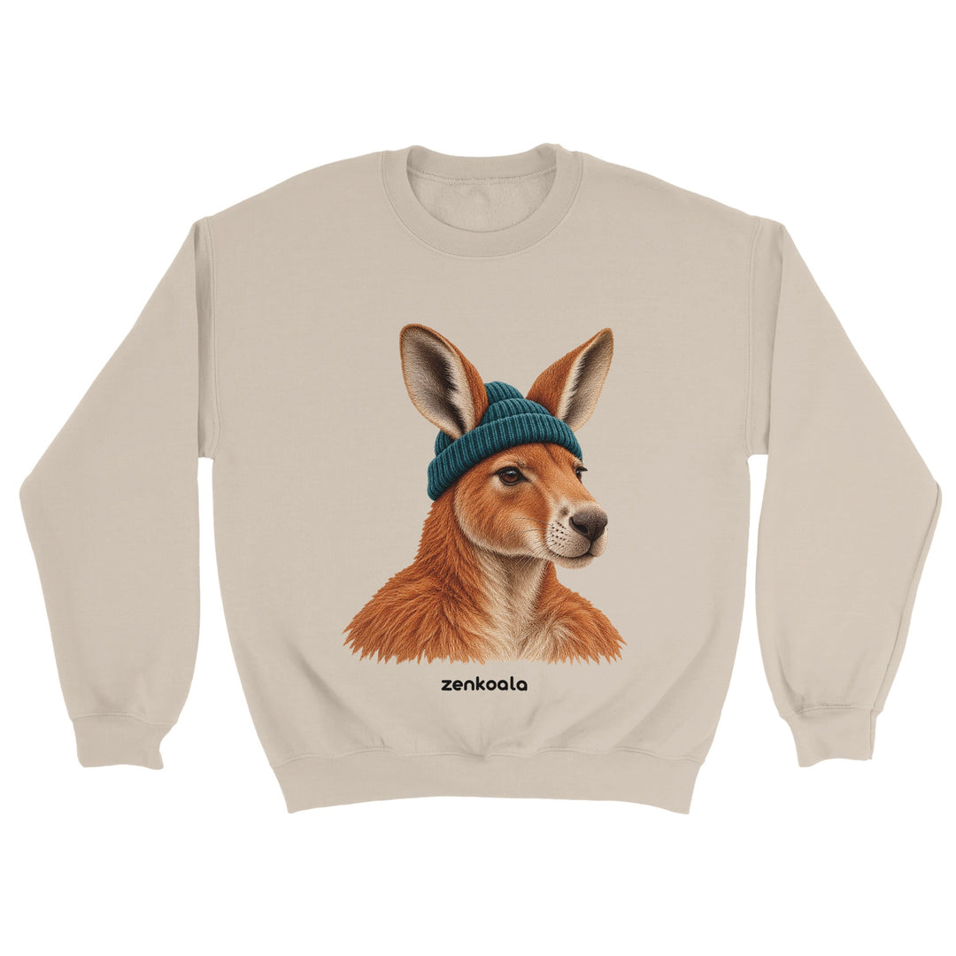 Kangaroo Beanie feel-good sweatshirt in sand, Zen Koala Australia