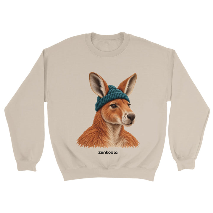 Kangaroo Beanie feel-good sweatshirt in sand, Zen Koala Australia