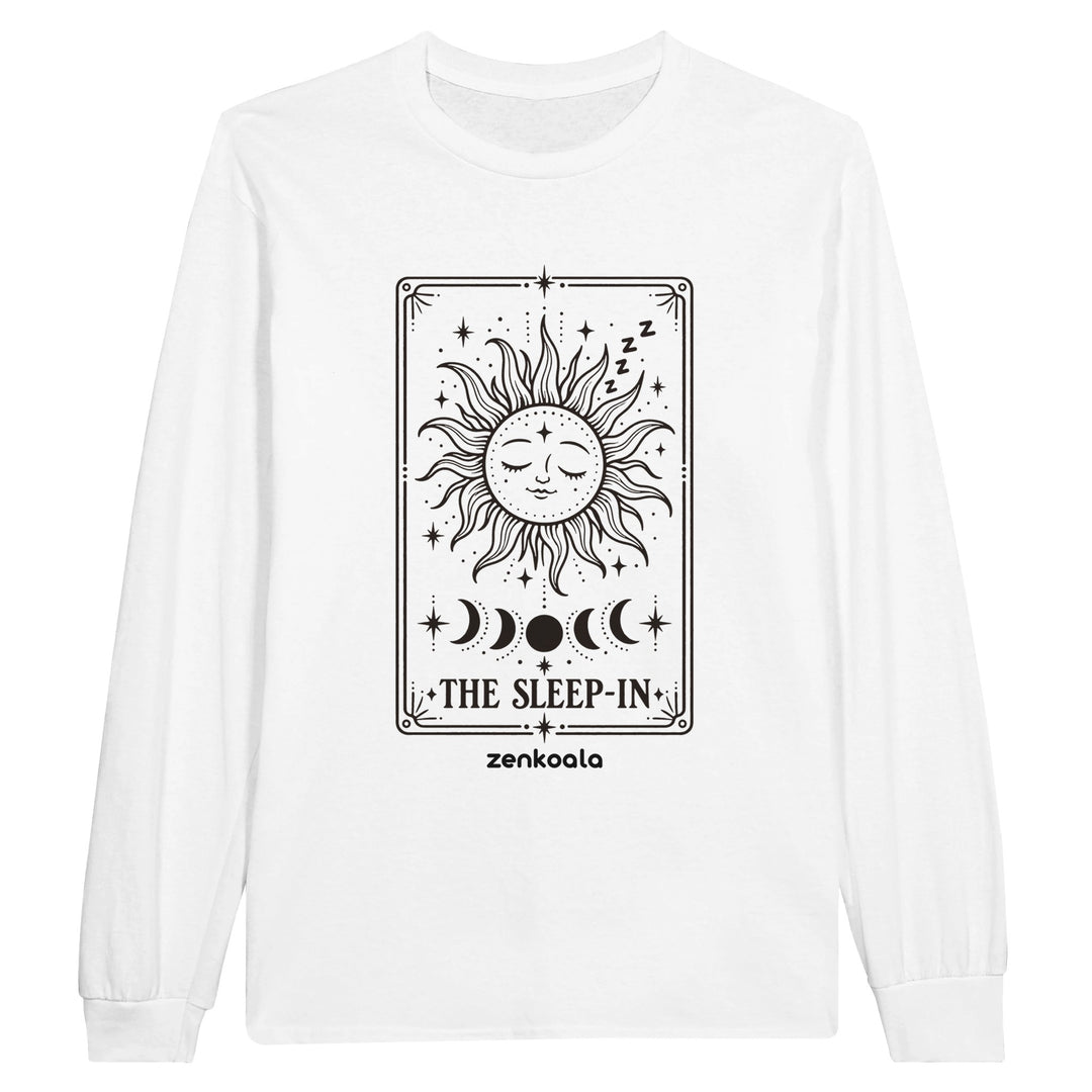 The Sleep-In feel-good long sleeve tee in white, Zen Koala Australia