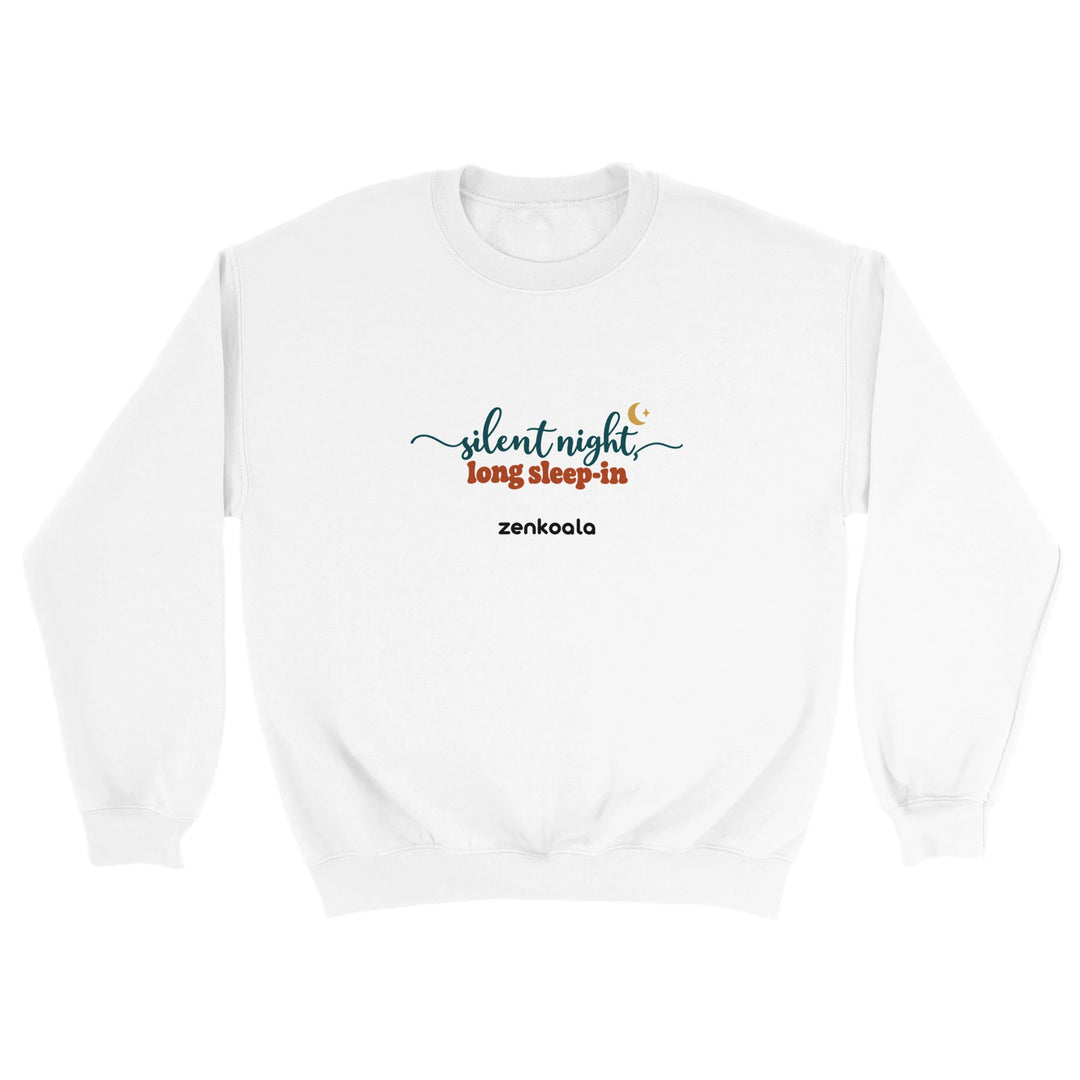 Silent Night Long Sleep-In feel-good sweatshirt in white, Zen Koala Australia