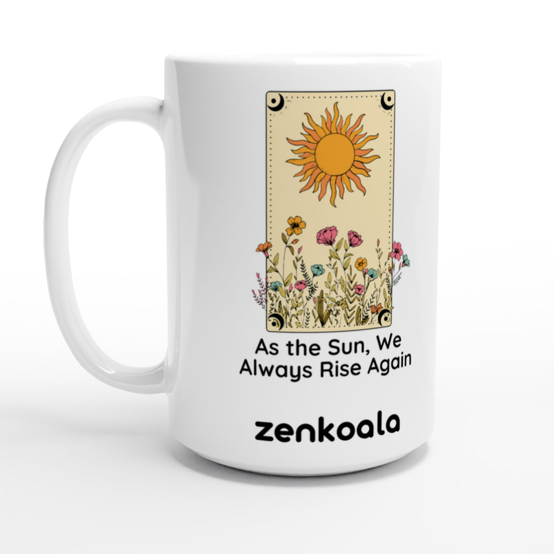 As The Sun feel-good 15oz mug: a little sun card over wildflowers, Zen Koala Australia