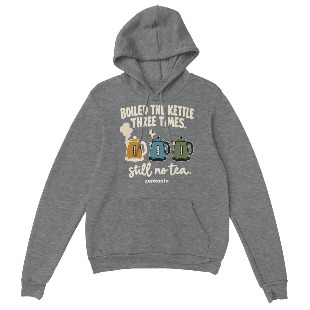 Boiled the Kettle Three Times feel-good hoodie in sport grey, Zen Koala Australia