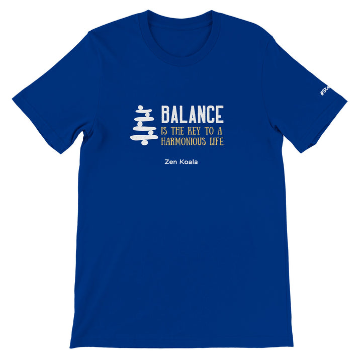 Balance feel-good t-shirt in true royal blue — Zen Koala Australia
