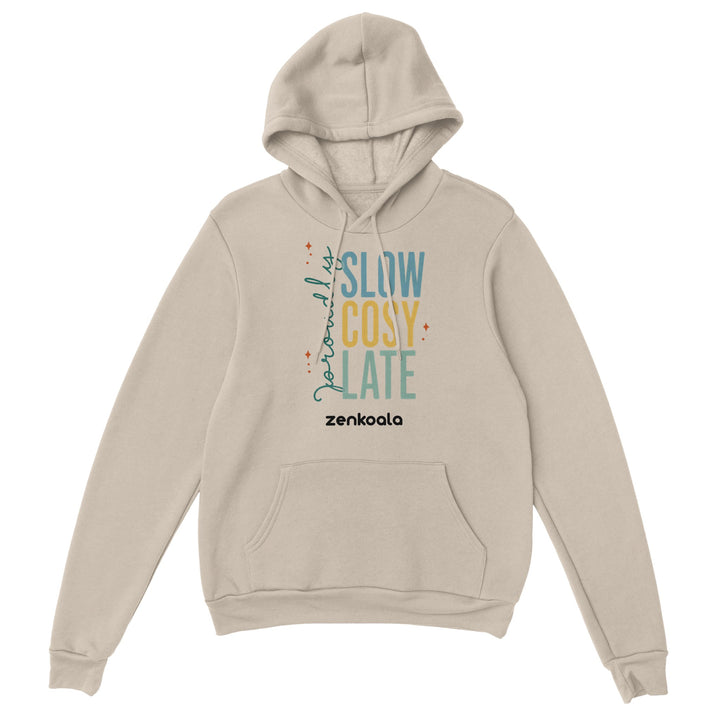 Proudly Slow Cosy Late feel-good hoodie in Sand — Zen Koala Australia