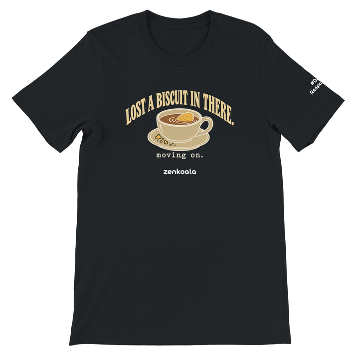 Lost a Biscuit in There feel-good tee in black, Zen Koala Australia