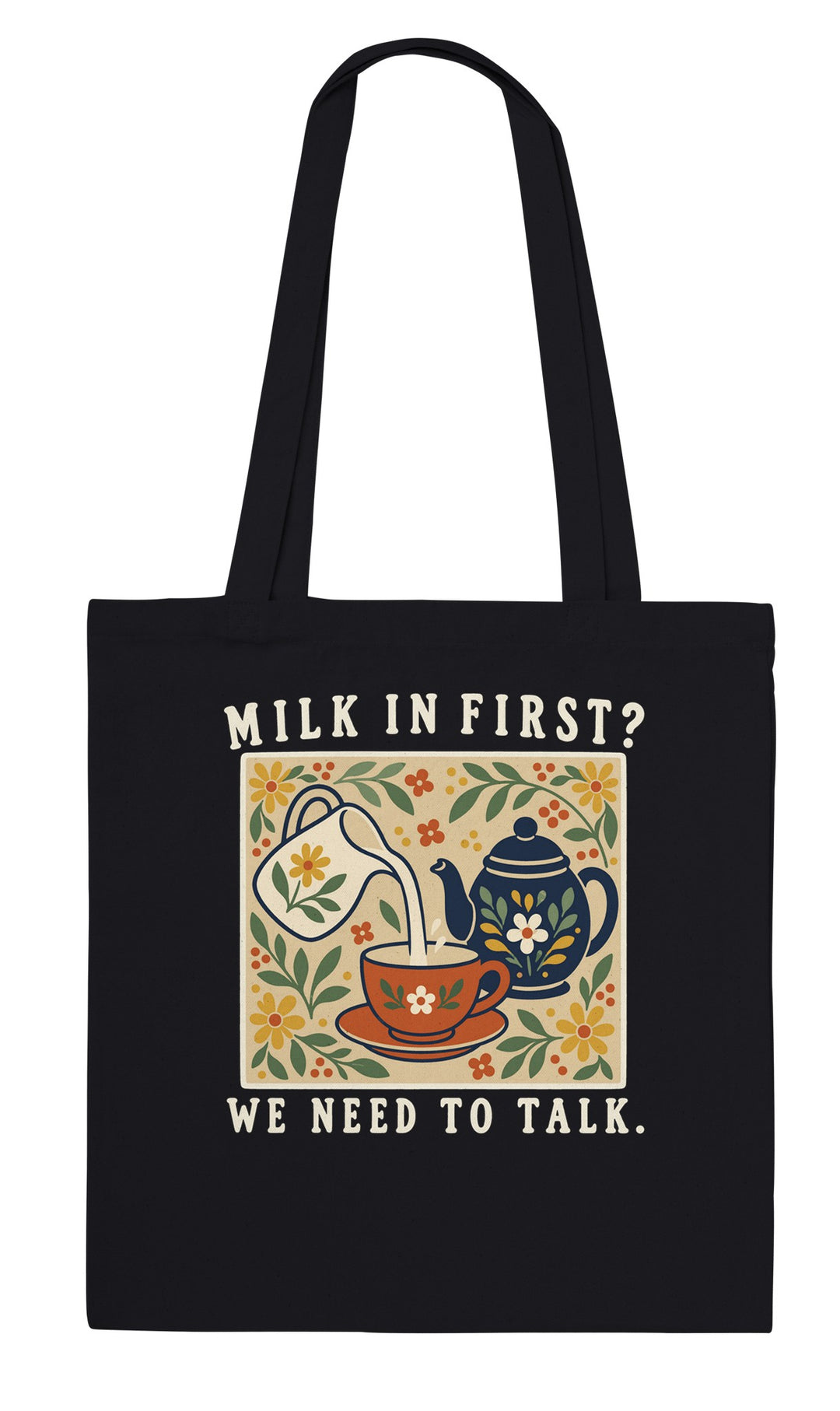 Milk in First feel-good tote bag in black, Zen Koala Australia