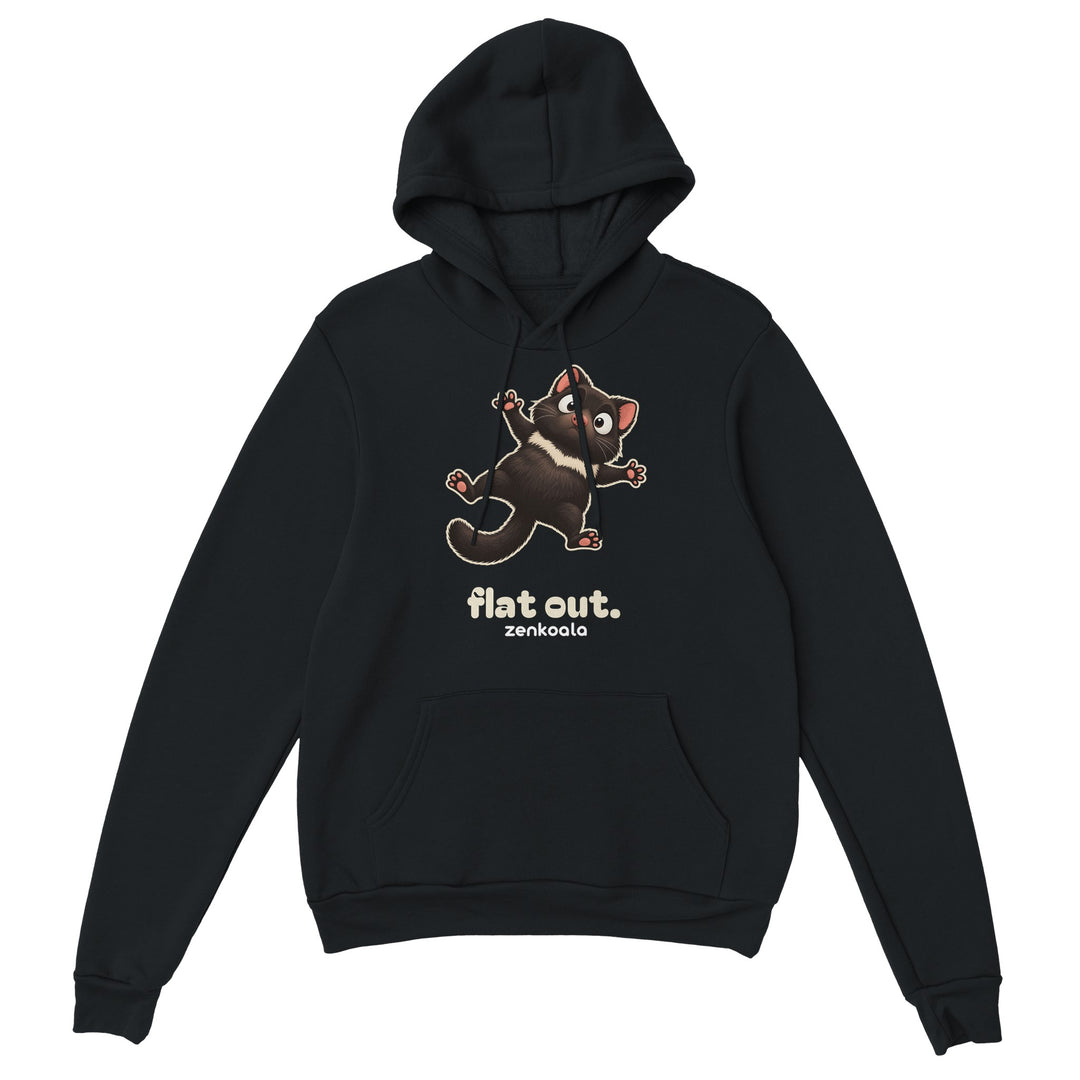 Flat Out feel-good hoodie in black, Zen Koala Australia