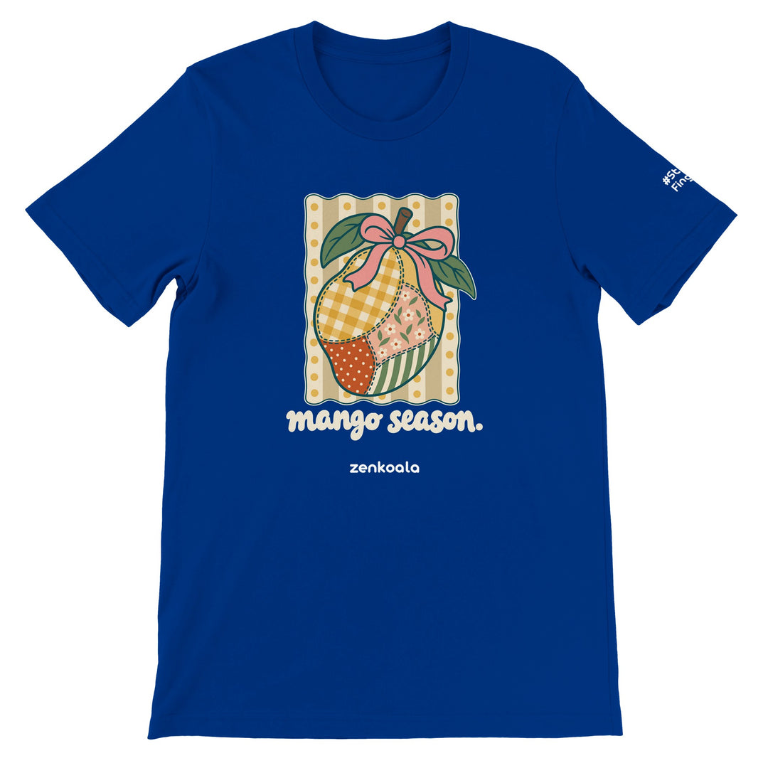 Mango Season feel-good tee in true royal, Zen Koala Australia