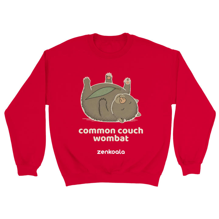 Common Couch Wombat feel-good sweatshirt in red — Zen Koala Australia