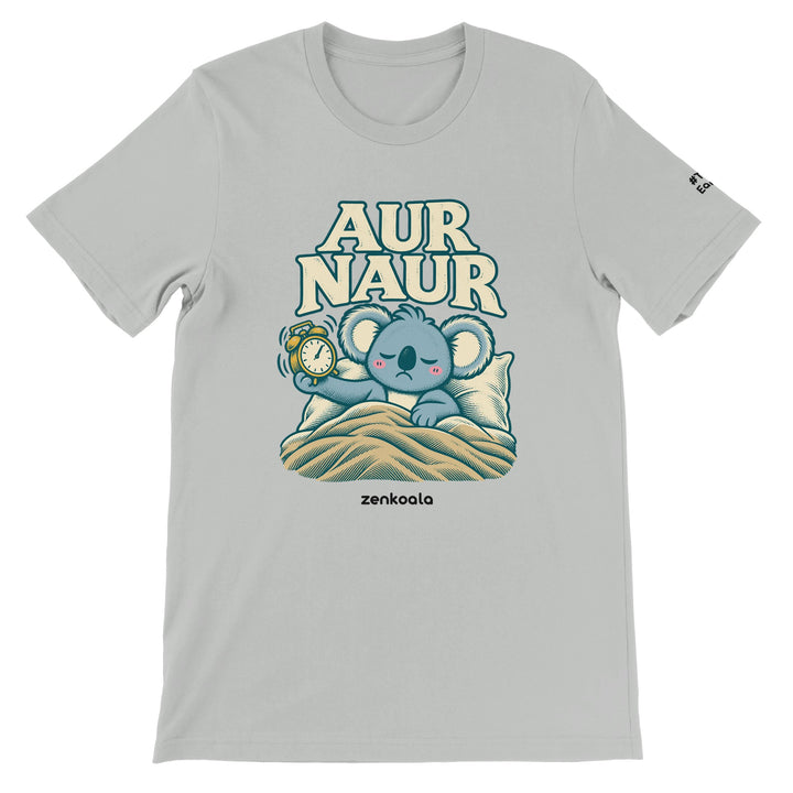 Aur Naur feel-good tee in silver, Zen Koala Australia
