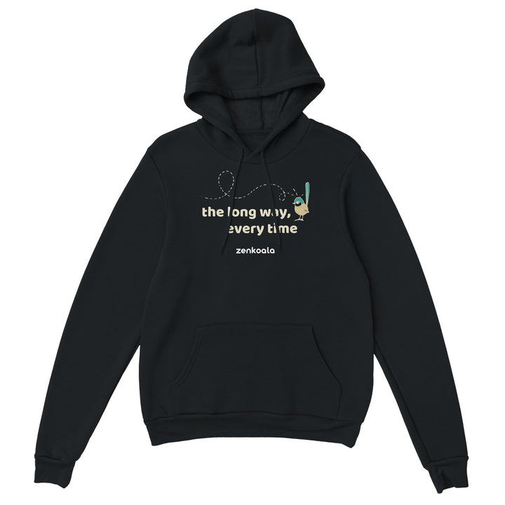 The Long Way Every Time feel-good hoodie in black, Zen Koala Australia