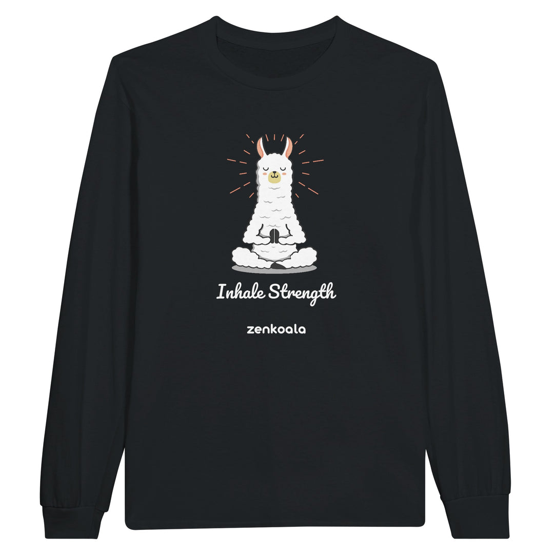 Breathe feel-good long sleeve tee in black, Zen Koala Australia