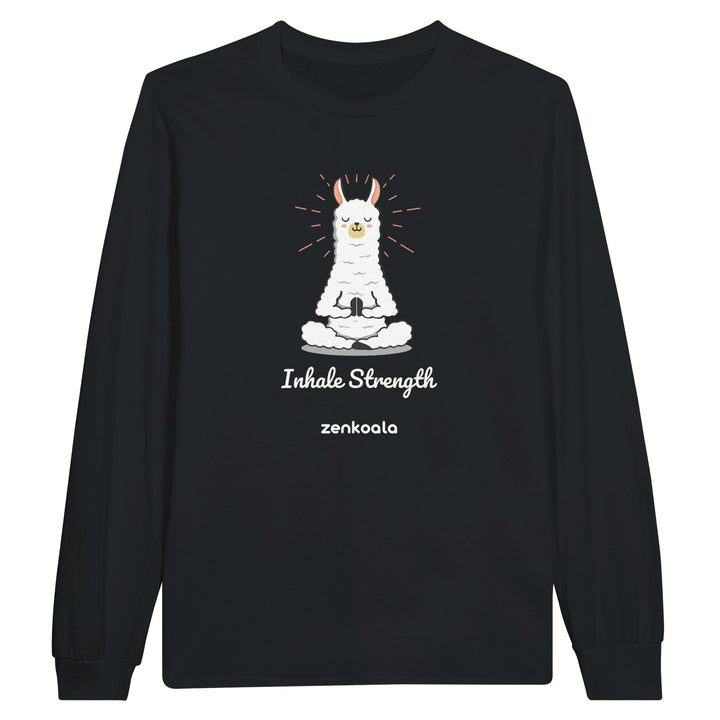 Breathe feel-good long sleeve tee in black, Zen Koala Australia