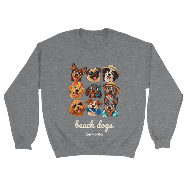 Beach Dogs feel-good sweatshirt in sport grey, Zen Koala Australia