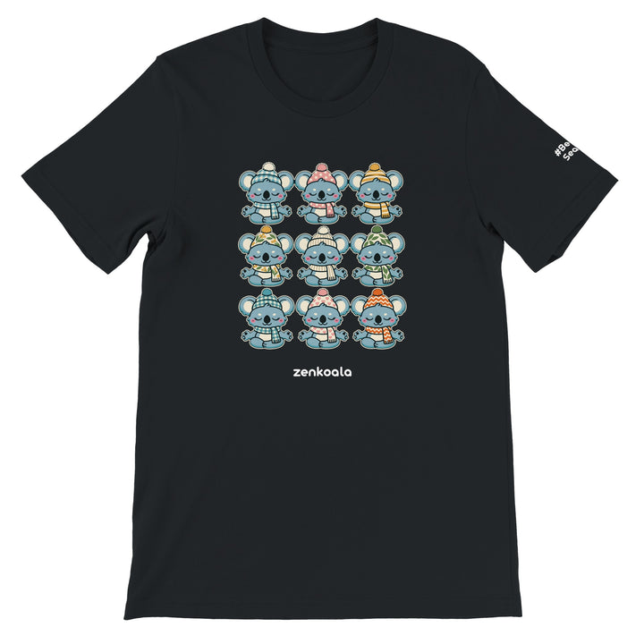 Koala Beanie Club feel-good tee in black, Zen Koala Australia