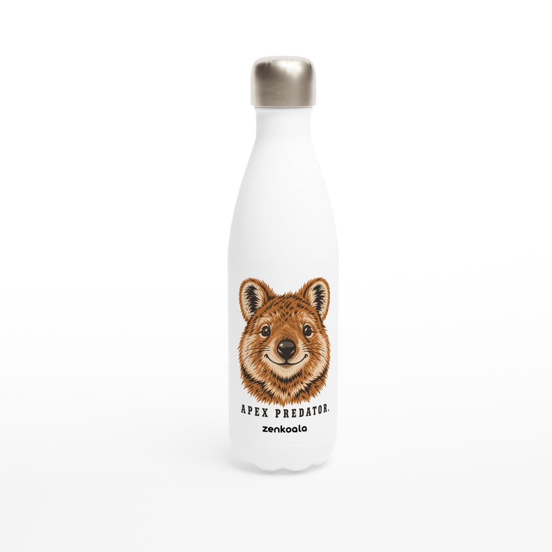 Apex Predator feel-good water bottle: a smiling quokka, Zen Koala Australia