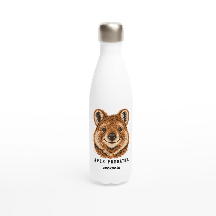 Apex Predator feel-good water bottle: a smiling quokka, Zen Koala Australia