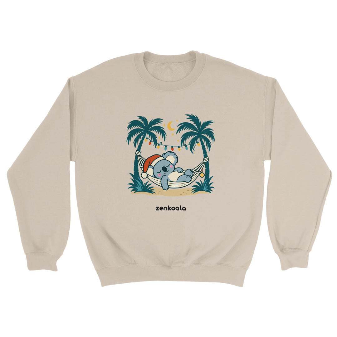 Koala Santa Hammock feel-good sweatshirt in sand, Zen Koala Australia