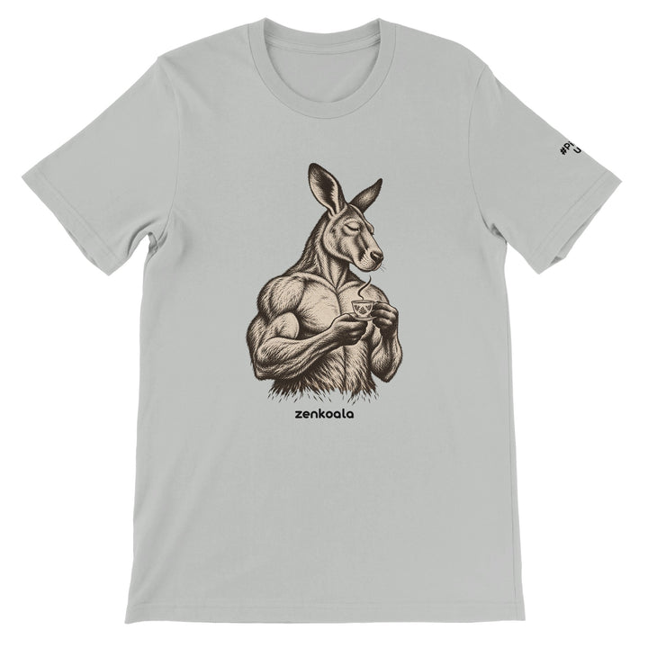 Buff Roo Teacup feel-good tee in silver, Zen Koala Australia