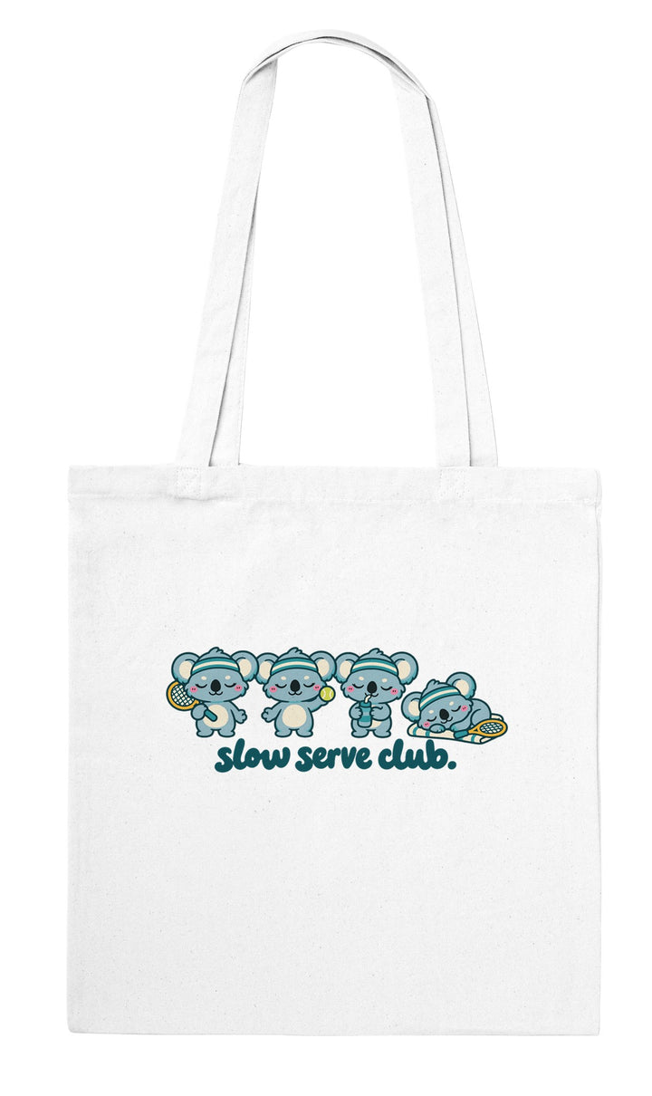 Back of the Slow Serve Club tote bag: zenkoala.com.au, Zen Koala Australia