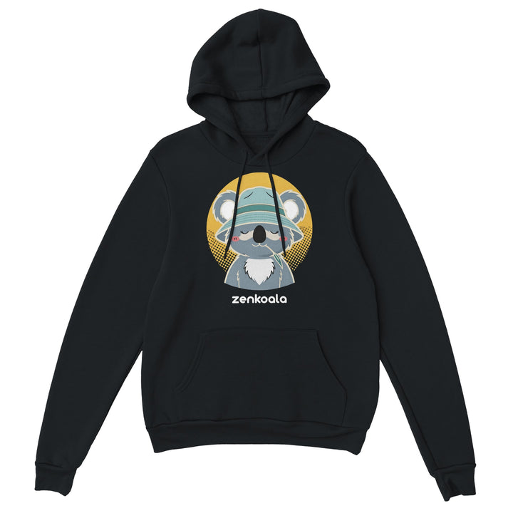 Koala Zinc and Bucket Hat feel-good hoodie in Black — Zen Koala Australia