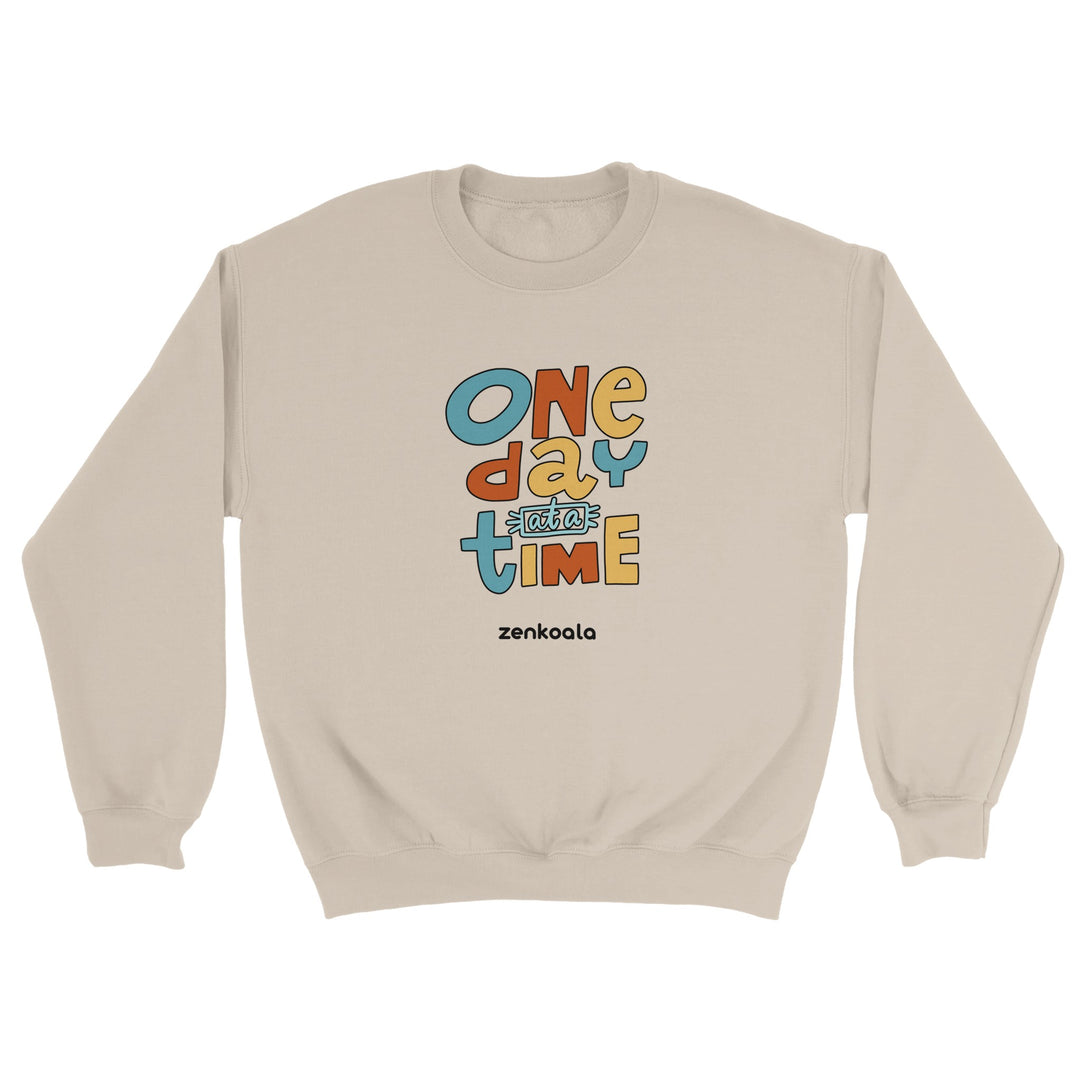 One Day at a Time feel-good sweatshirt in sand, Zen Koala Australia