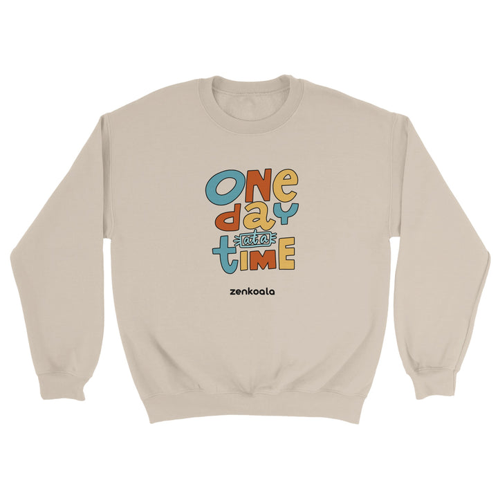 One Day at a Time feel-good sweatshirt in sand, Zen Koala Australia